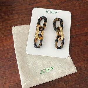 J Crew tortoise and gold link earrrings NEW! $68